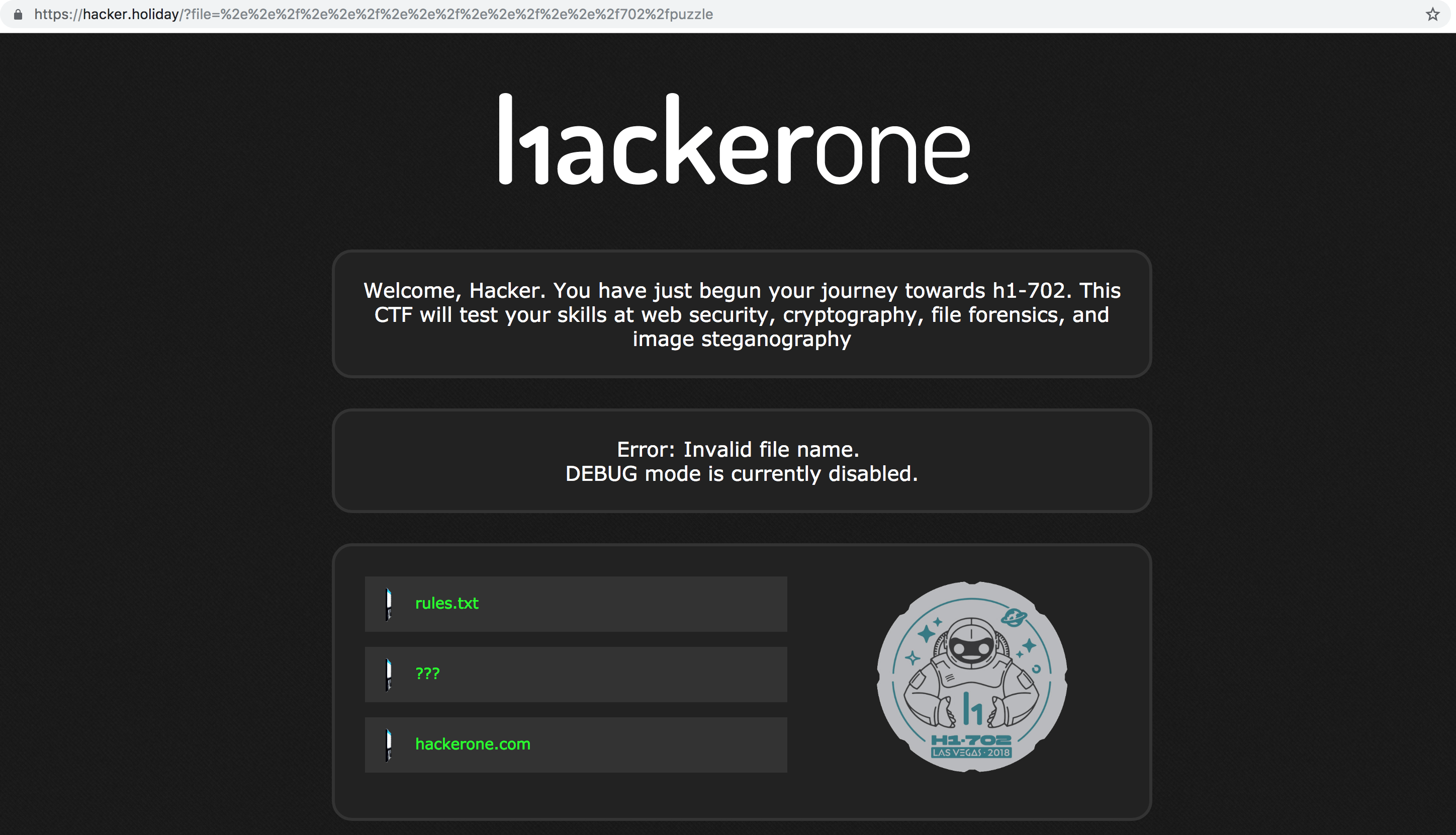 HackerOne - h1702 #HackerHoliday Web Attempt at directory traversal with file