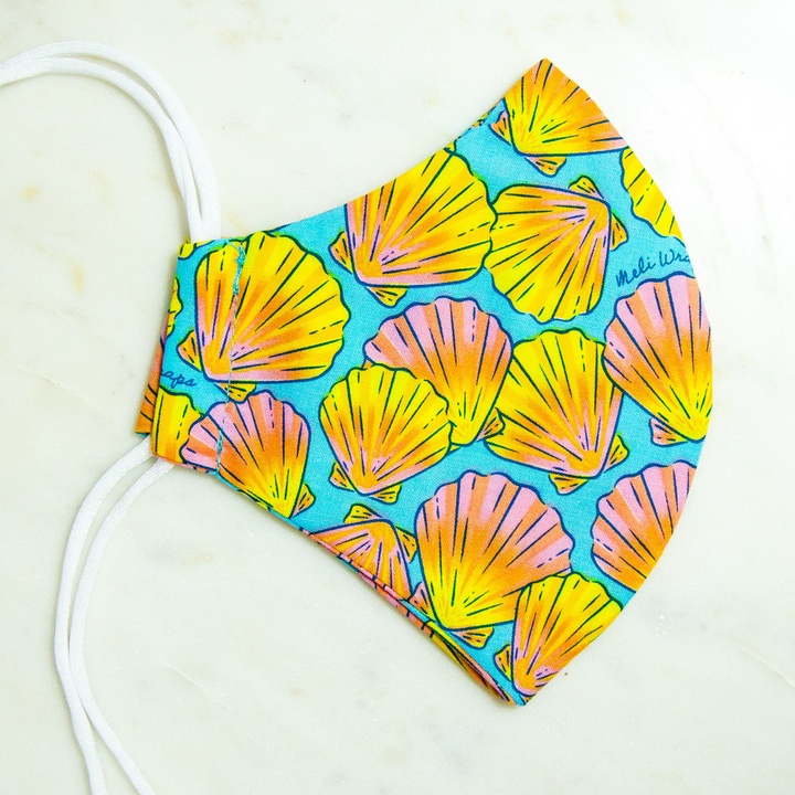 Meli Wraps | 100% GOTS Organic Cotton Face Mask-- Shells