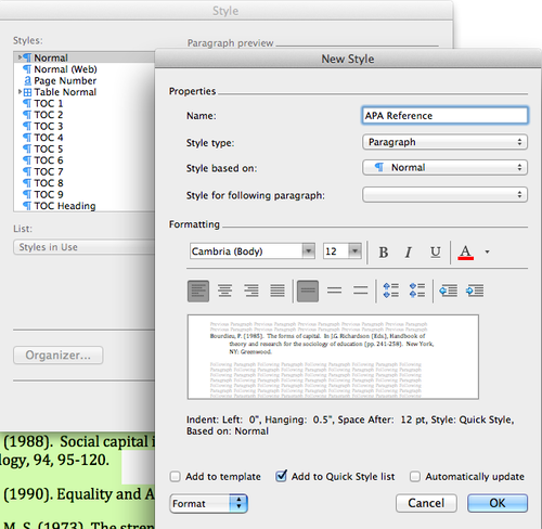 see formatting word for mac 2011