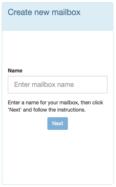 Enter a name for your mailbox