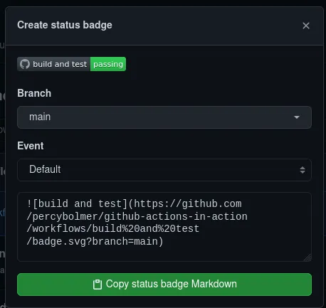 GitHub Action badge generator for status.