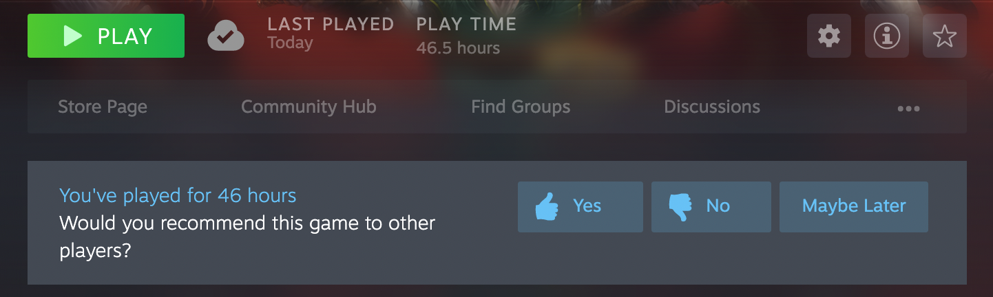 Steam Asking for a Review