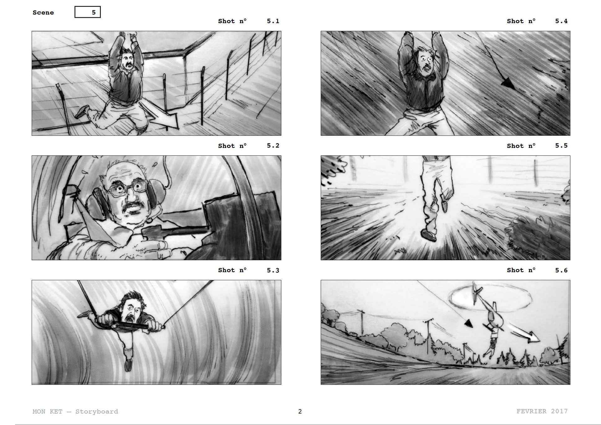 =Mon Ket — Storyboard, scènes d'évasion, page 1