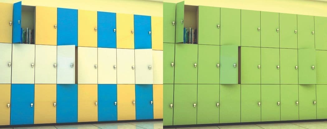 Locker Partition of bright colours