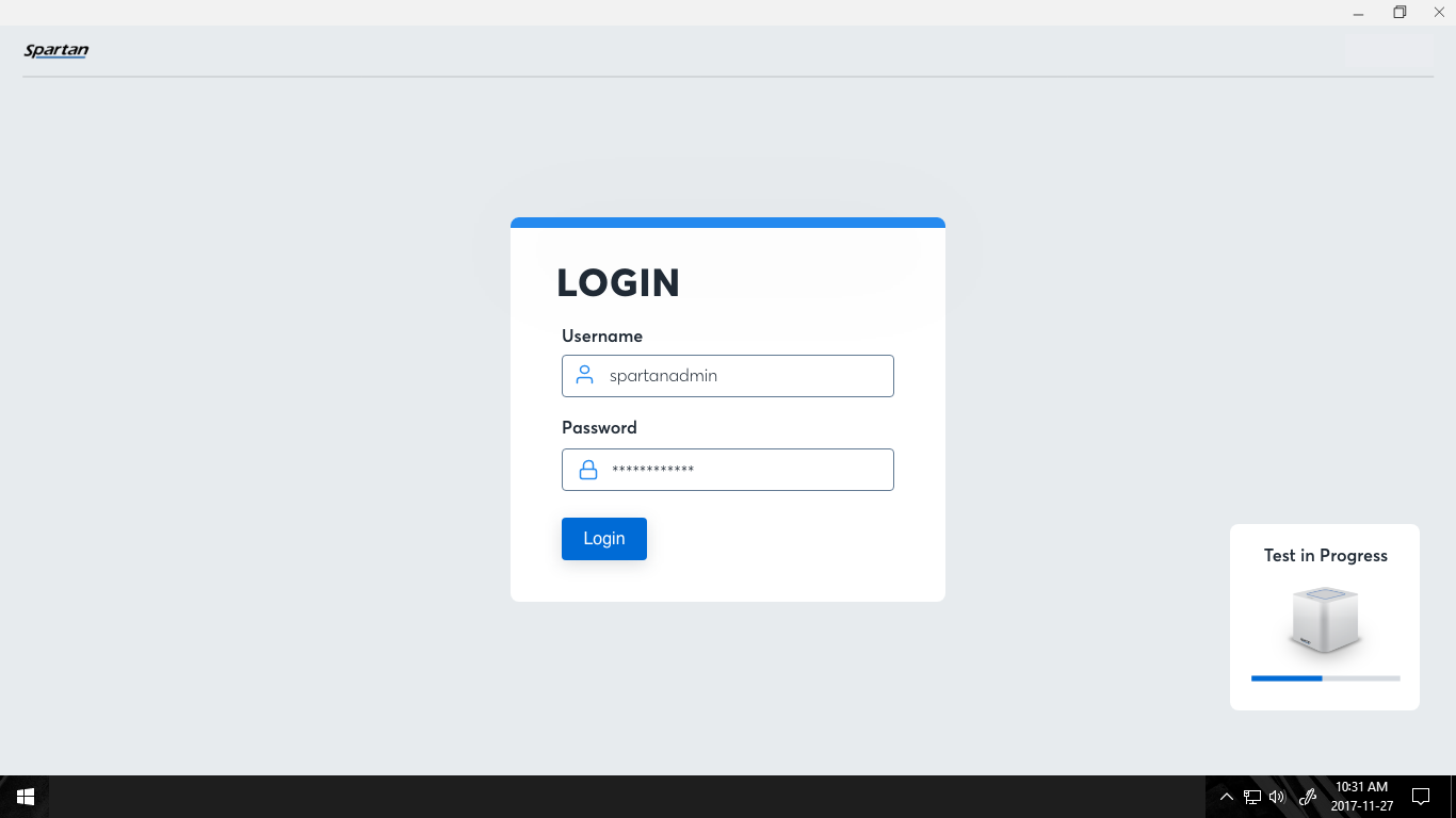 Locked system with test in progress