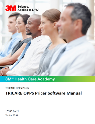 TRICARE OPPS Pricer Software Manual cover image of healthcare professionals.