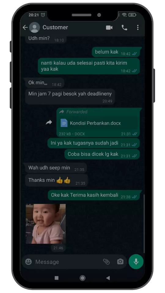 Pelanggan kami puas karena pengerjaan tugas sangat cepat Pelanggan kami puas karena pengerjaan tugas sangat cepat