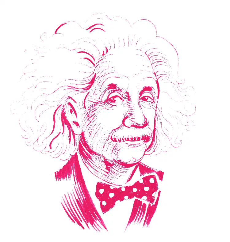 A picture of questioner Albert Einstein