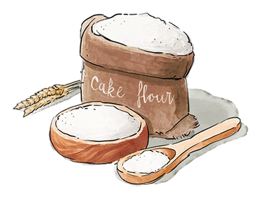 Illustration of a bag of Cake Flour