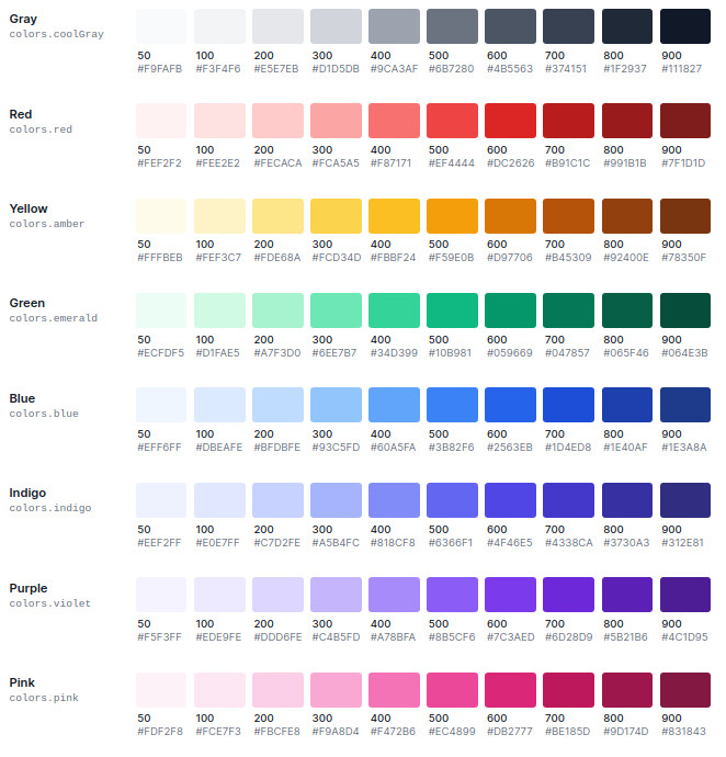 Css color deals palette