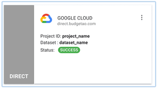A screenshot showing the new Google Cloud card with a Success status