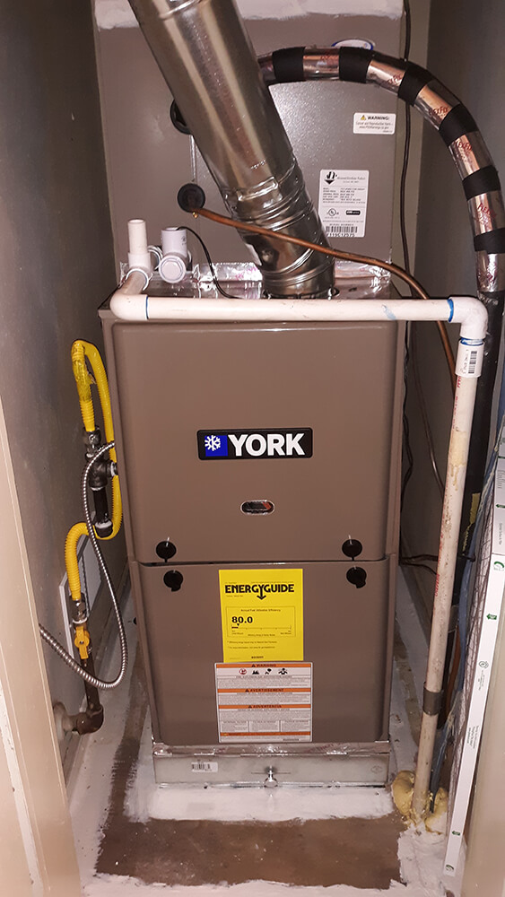 Photo of an interior AC unit in a closet