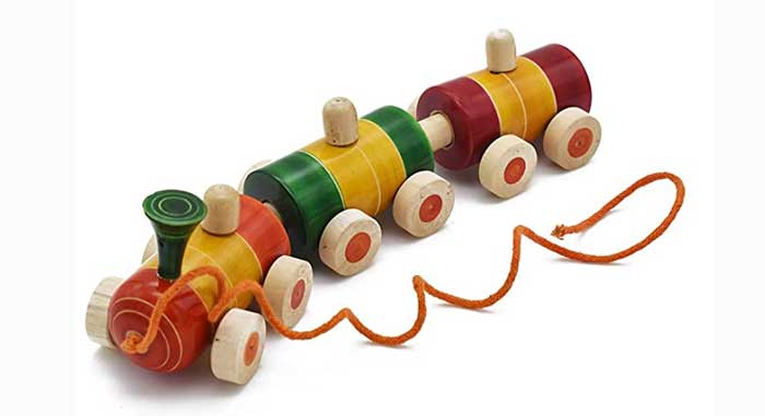 Wooden train pull toy
