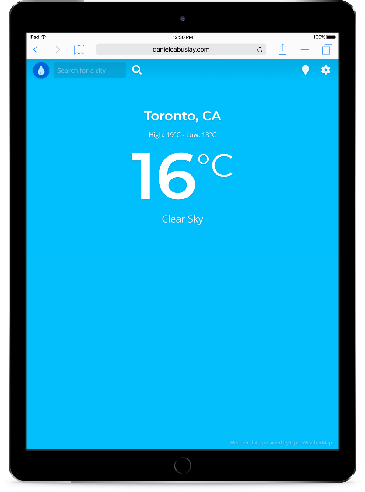 Image of app on a tablet